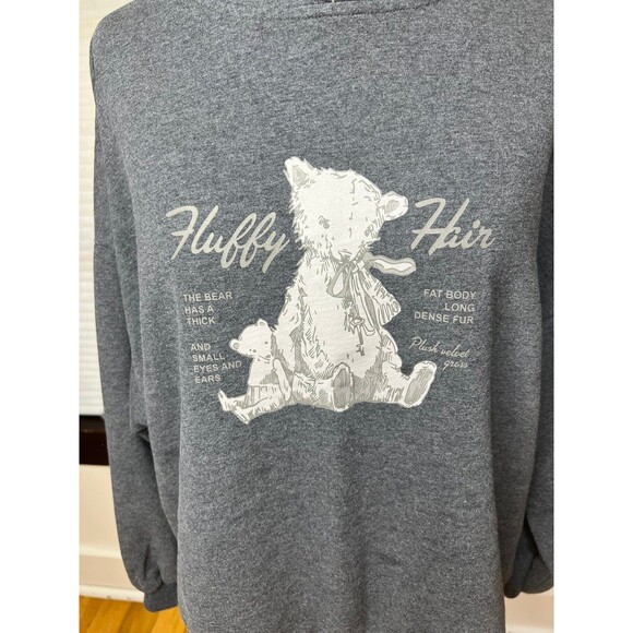 Asian Fluffy Hair Teddy‎ Bear Graphic Sweatshirt - Picture 3 of 7